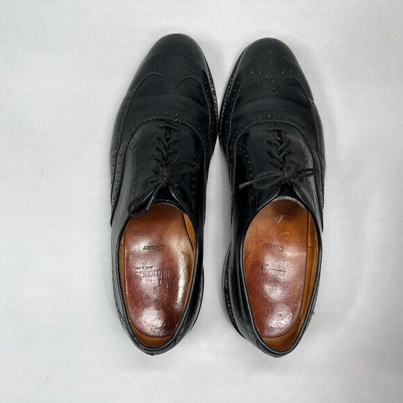 Allen Edmonds Men's Size 11D Chester Black Leather Wing Tip Dress Shoes - Picture 9 of 13